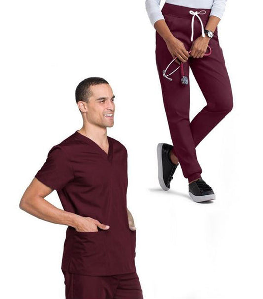 Stretch Unisex Jogger Scrub Set - 4 Pockets, Half Sleeves (2-Pocket Top & 2-Pocket Jogger Pant)