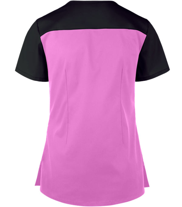 Poplin Women Scrub Set Cut N Sew Style with V-Neck Top - 7 Pockets (5 Pockets Top, 2 Pockets Boot Cut Pant), Half Sleeves Top with Additional Pockets