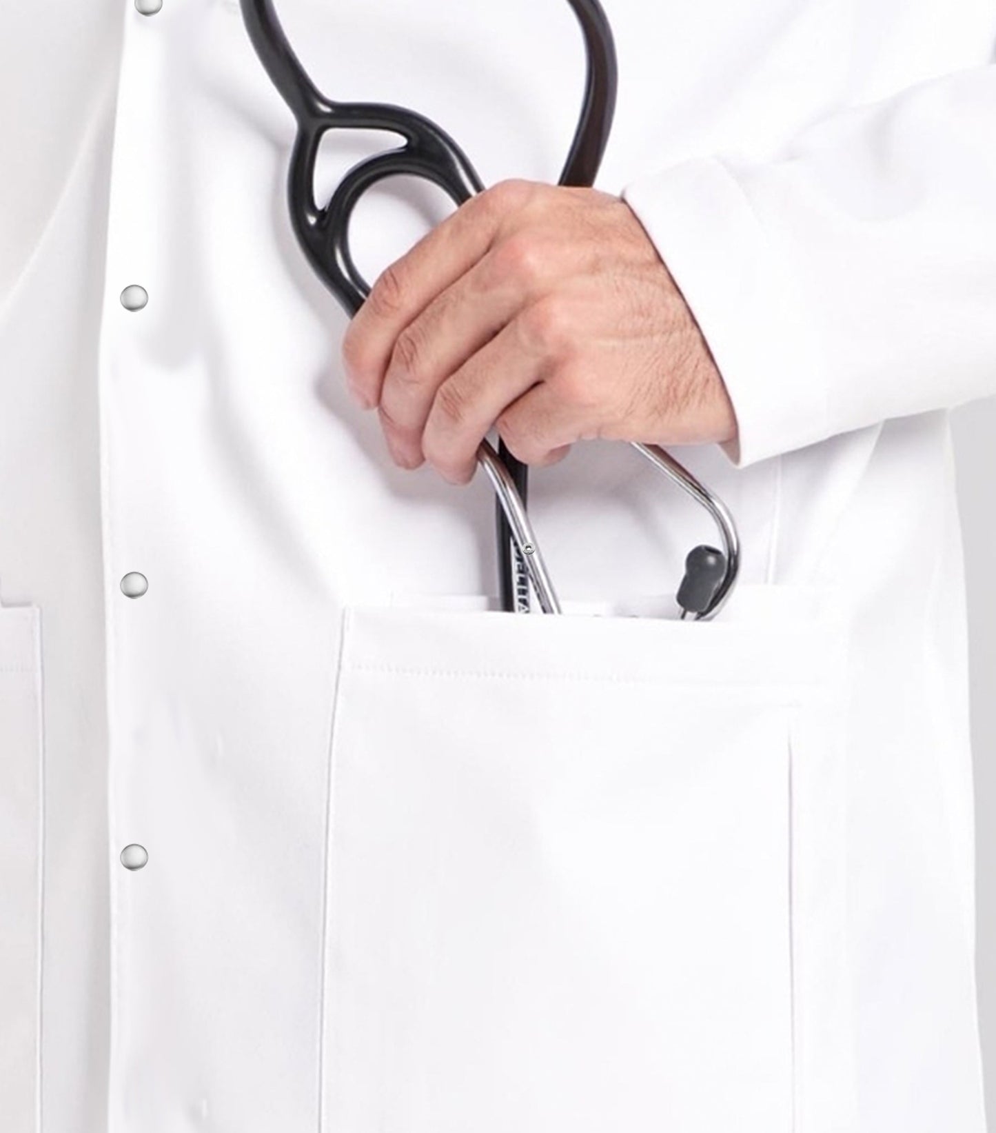 Twill Unisex Lab Coat Full-Sleeve with 3 Pockets & Snap  Buttons